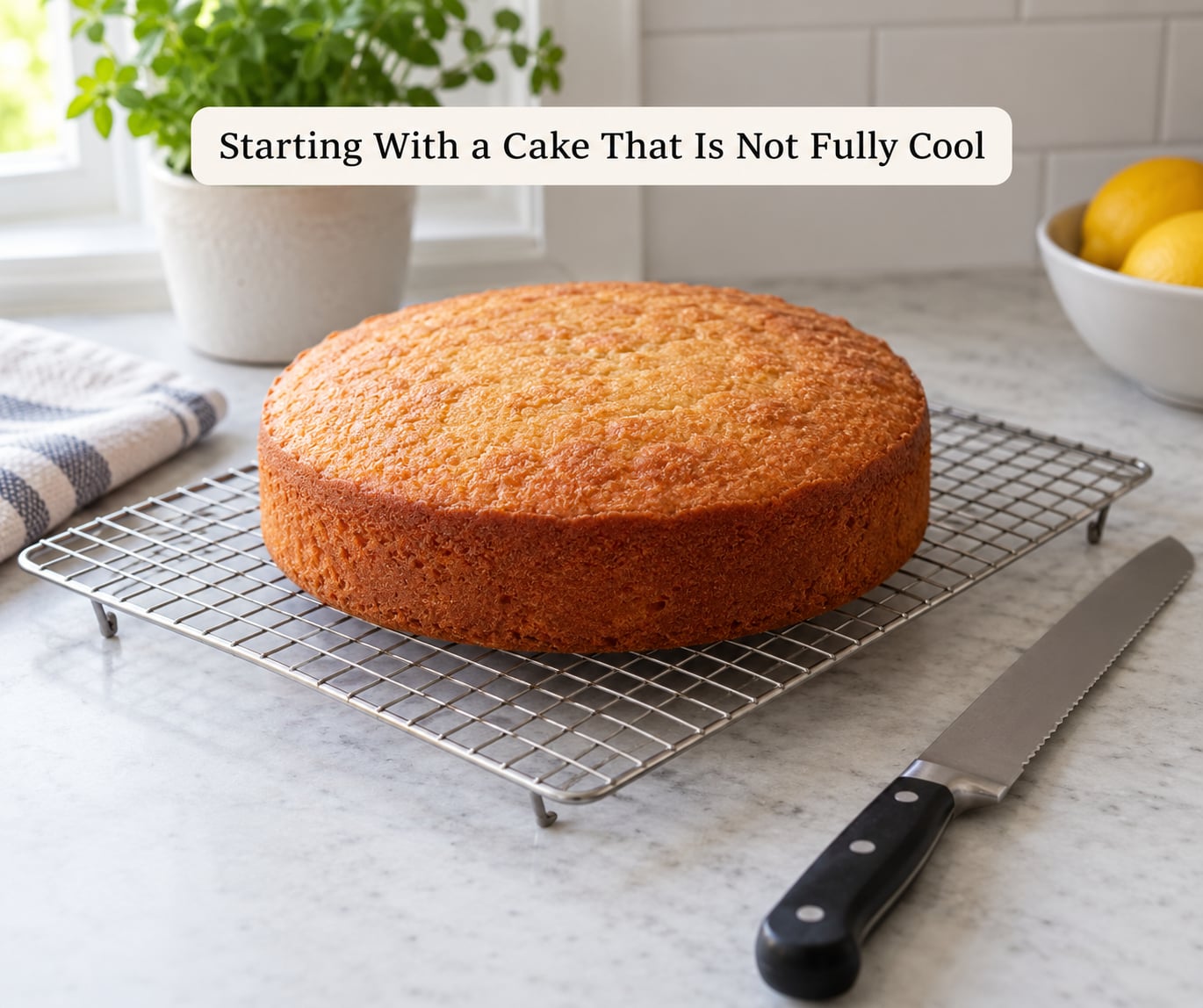 Starting With a Cake That Is Not Fully Cool
