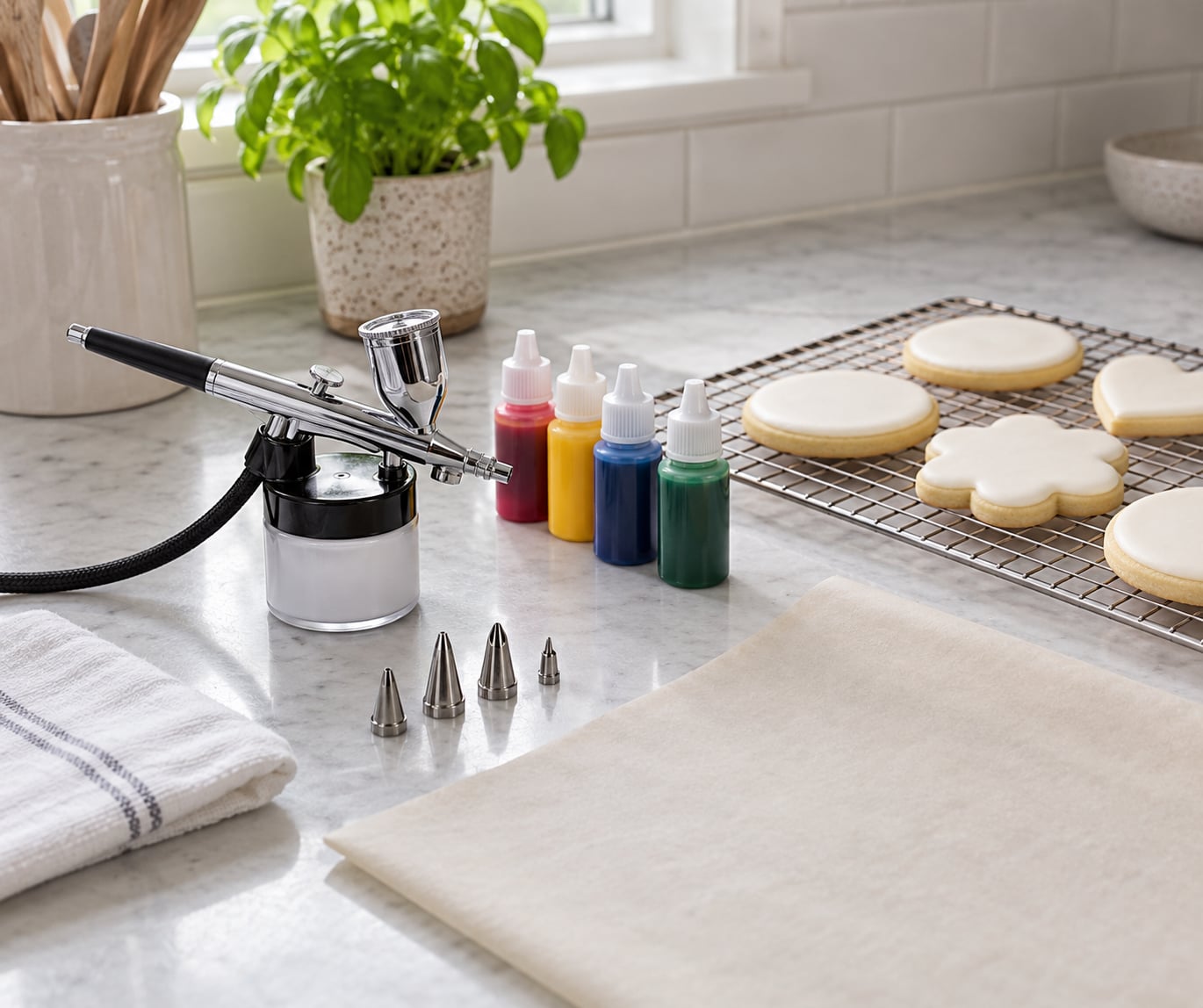 how to use airbrush color on cookies for beginners