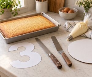 how to make a number cake shape without a pan