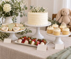 how to plan a dessert table for a baby shower