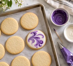 how to marble royal icing on cookies