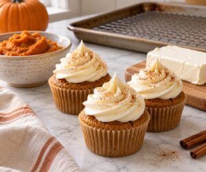 how to make pumpkin cupcakes with cream cheese frosting