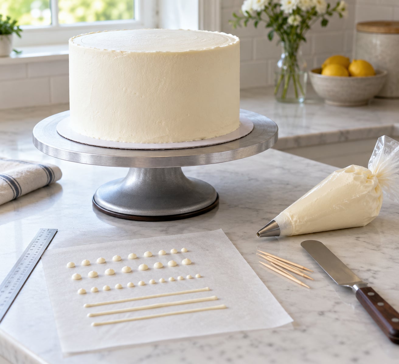 how to pipe writing on a cake neatly
