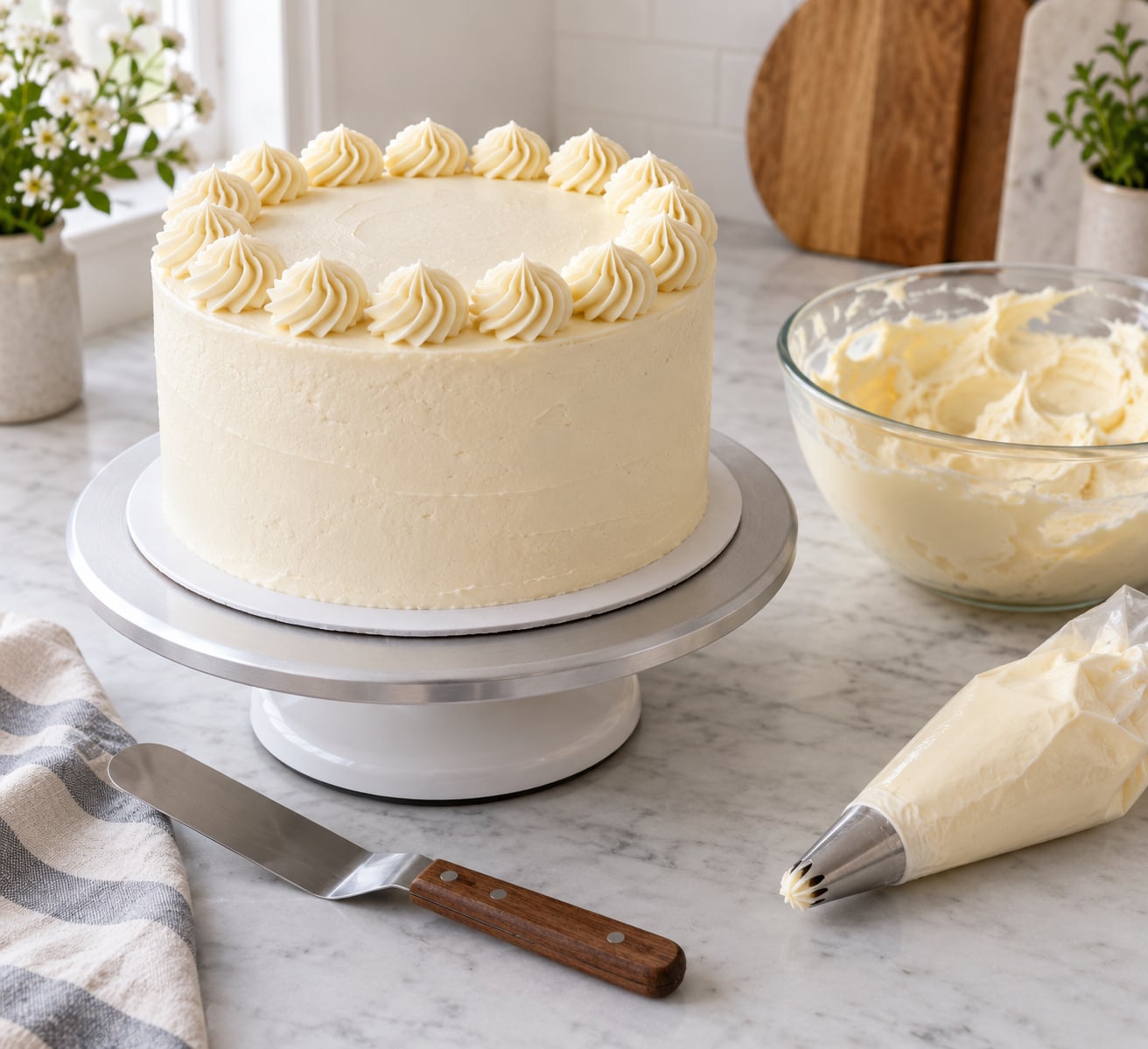 how to pipe a shell border on a cake