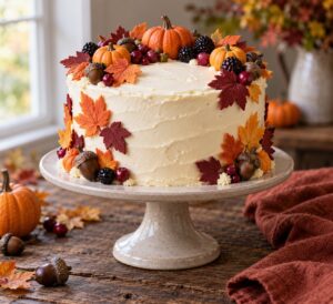 how to make a fall harvest cake design