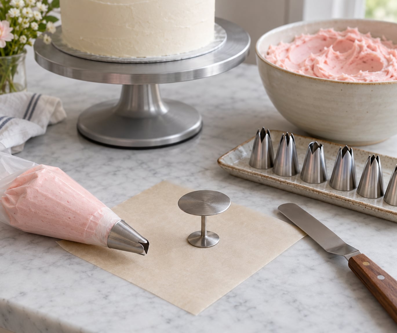 how to use piping tips to make flowers