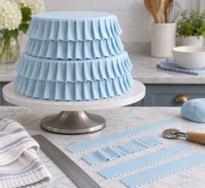 how to make a fondant ruffle cake