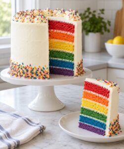 how to make a rainbow layer cake