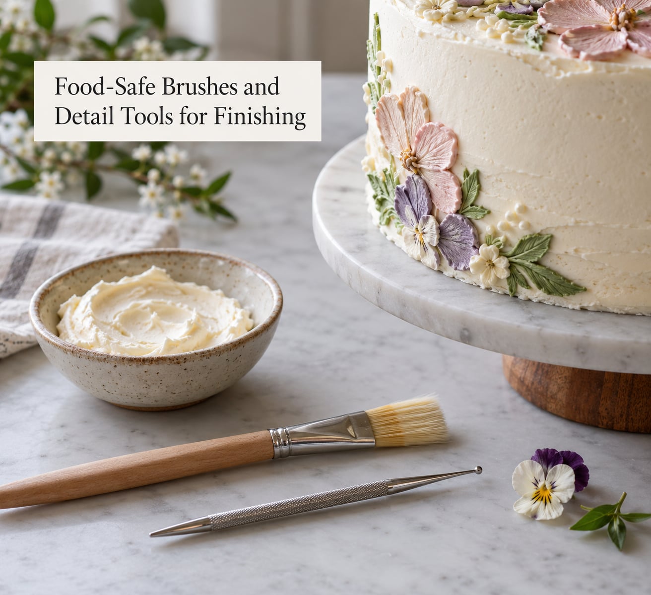 Food-Safe Brushes and Detail Tools for Finishing