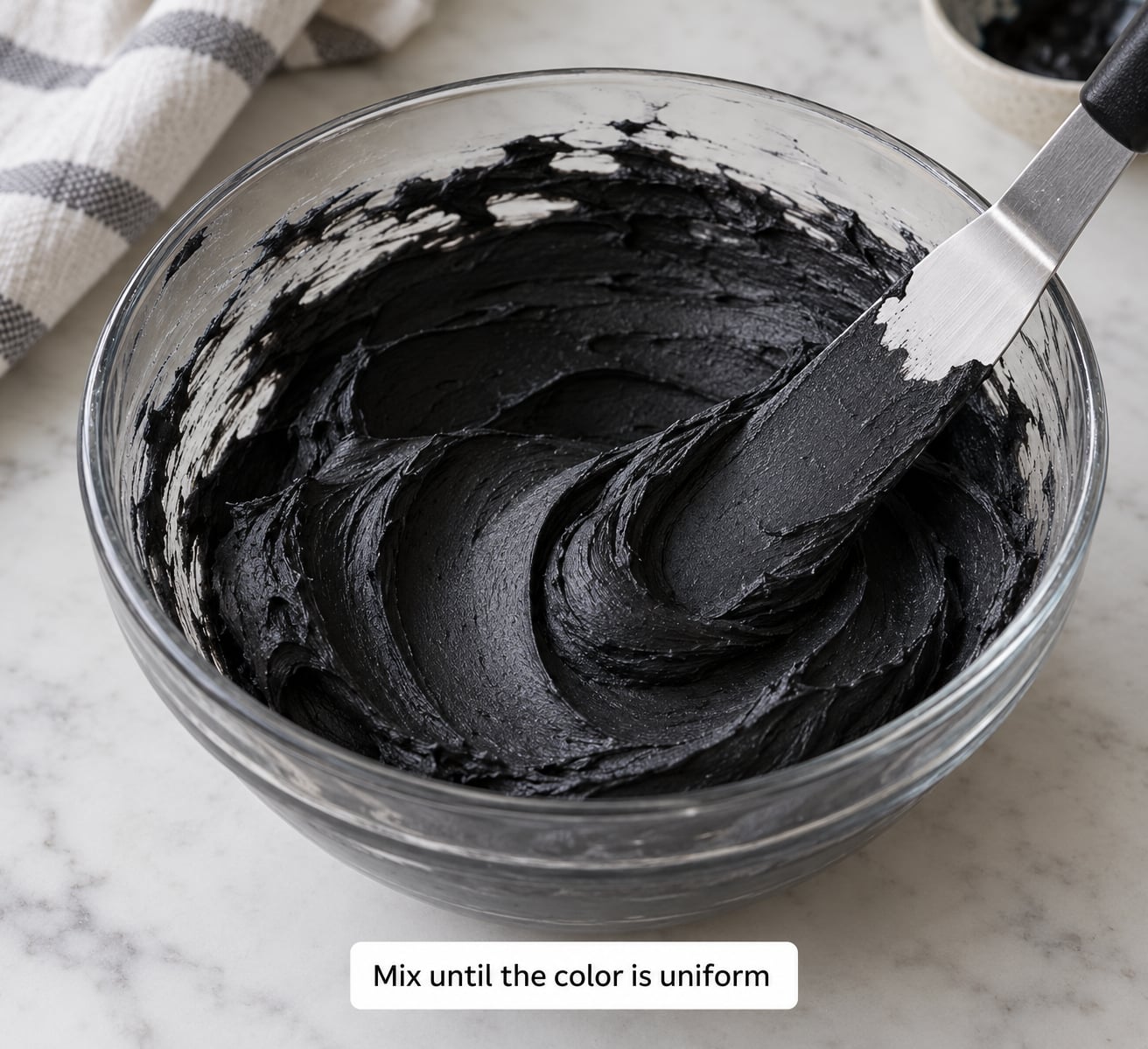 Mix until the color is uniform