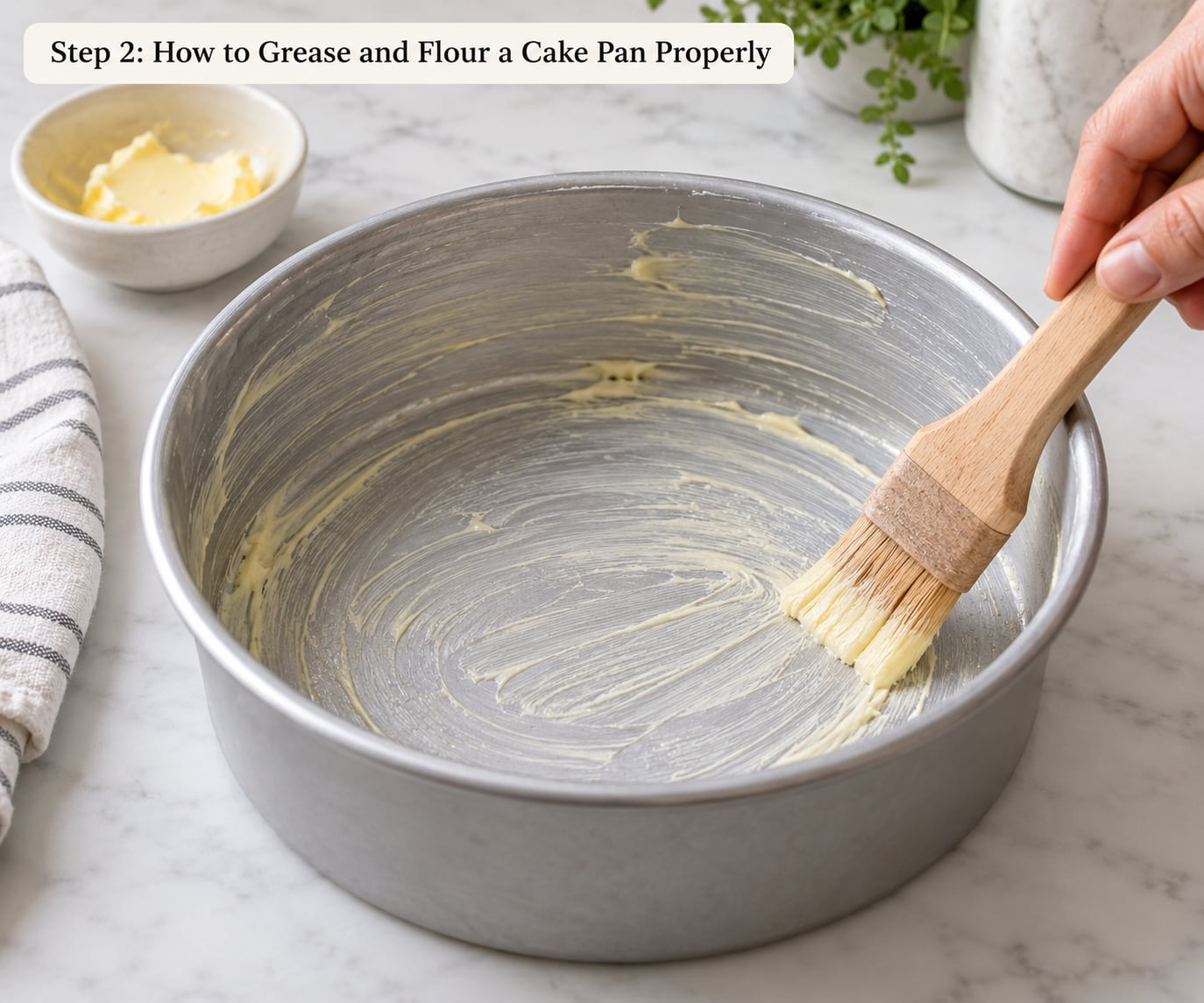 Step 2: How to Grease and Flour a Cake Pan Properly