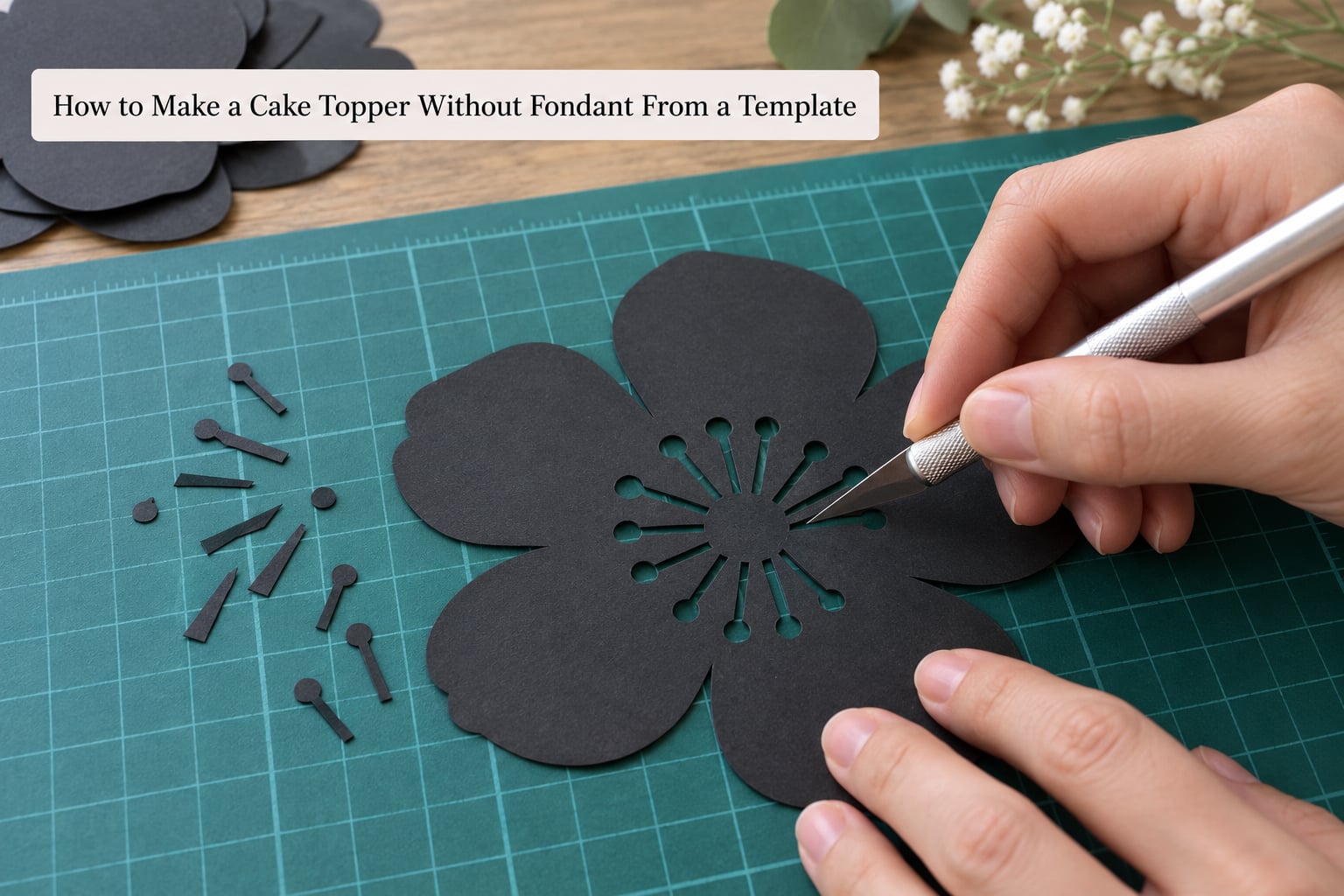 How to Make a Cake Topper Without Fondant From a Template