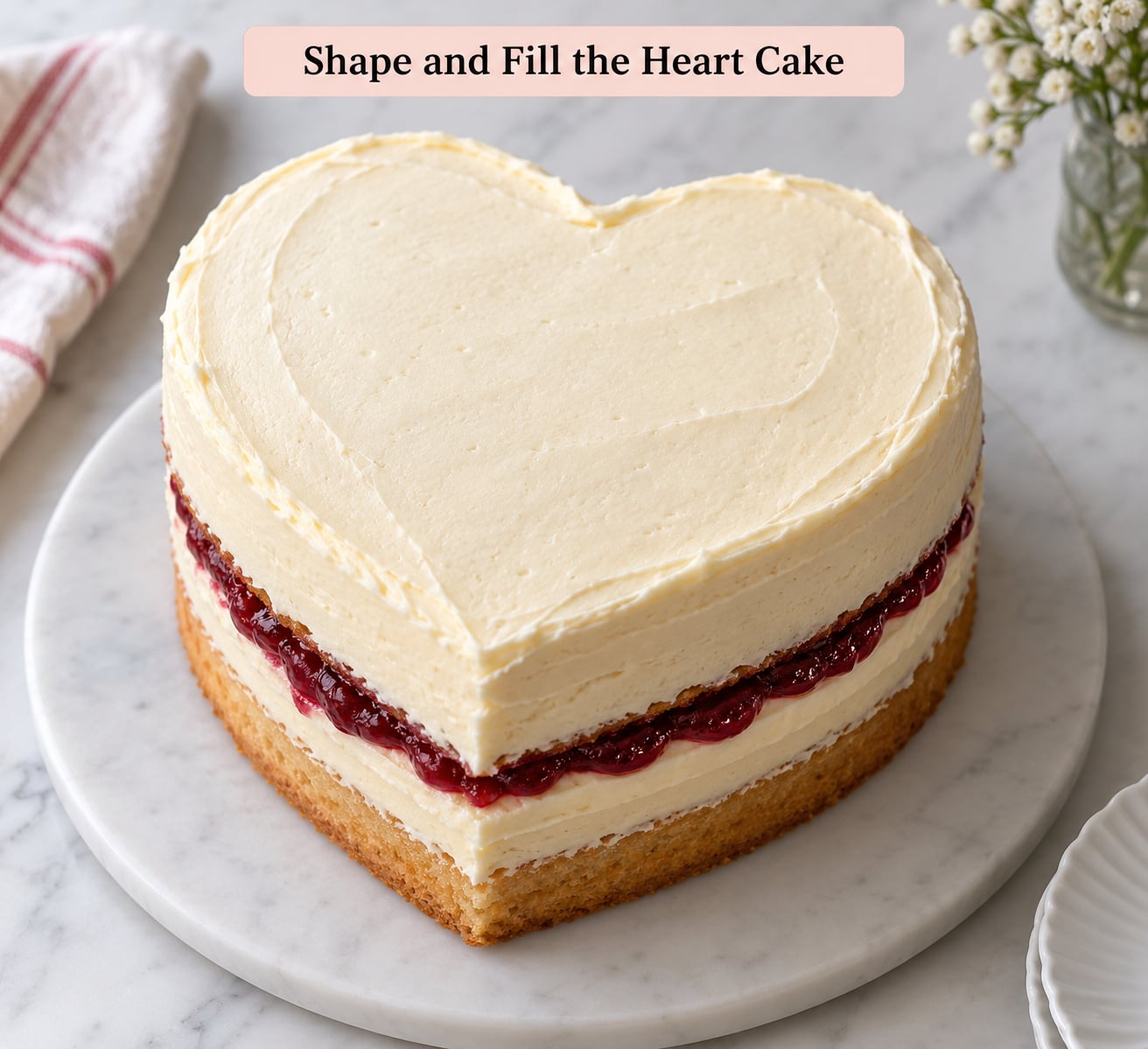 Shape and Fill the Heart Cake