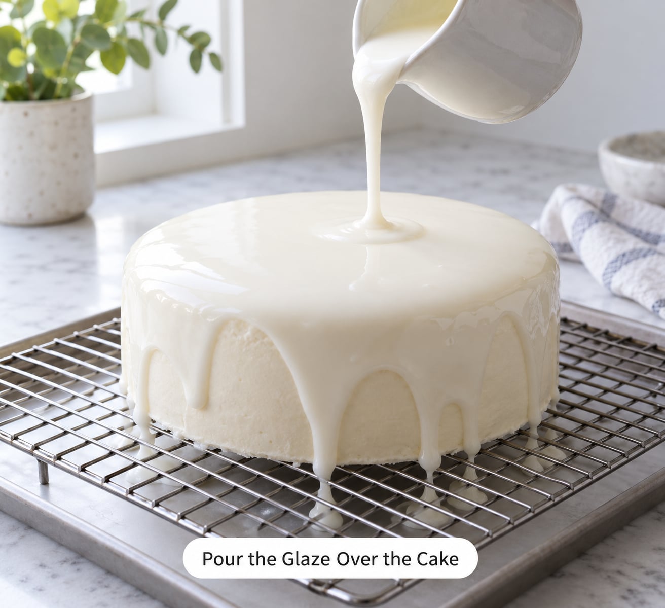 Pour the Glaze Over the Cake
