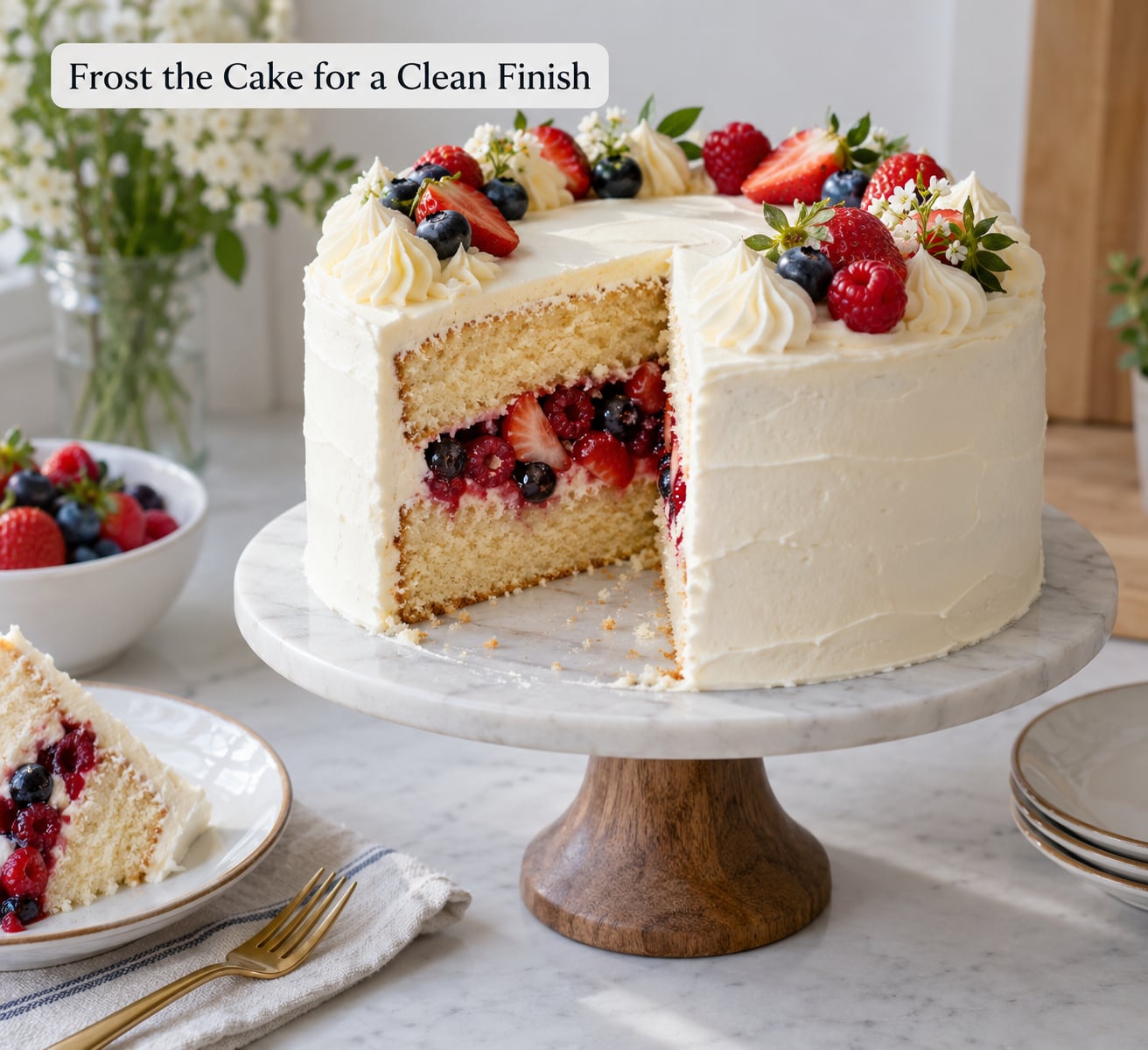 Frost the Cake for a Clean Finish