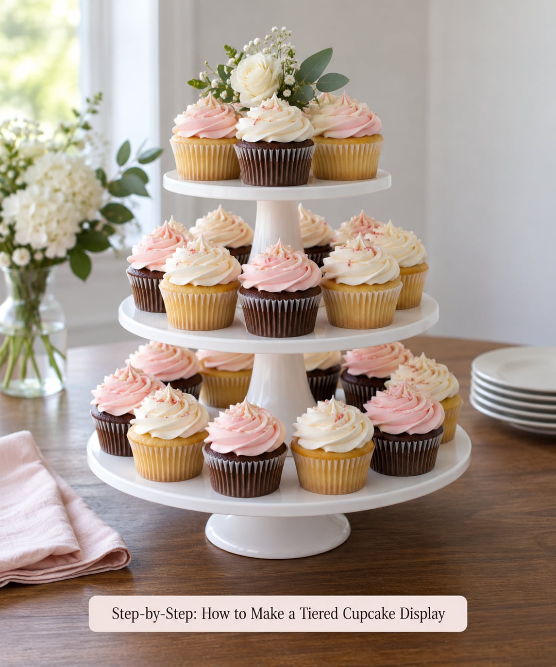 Step-by-Step: How to Make a Tiered Cupcake Display
