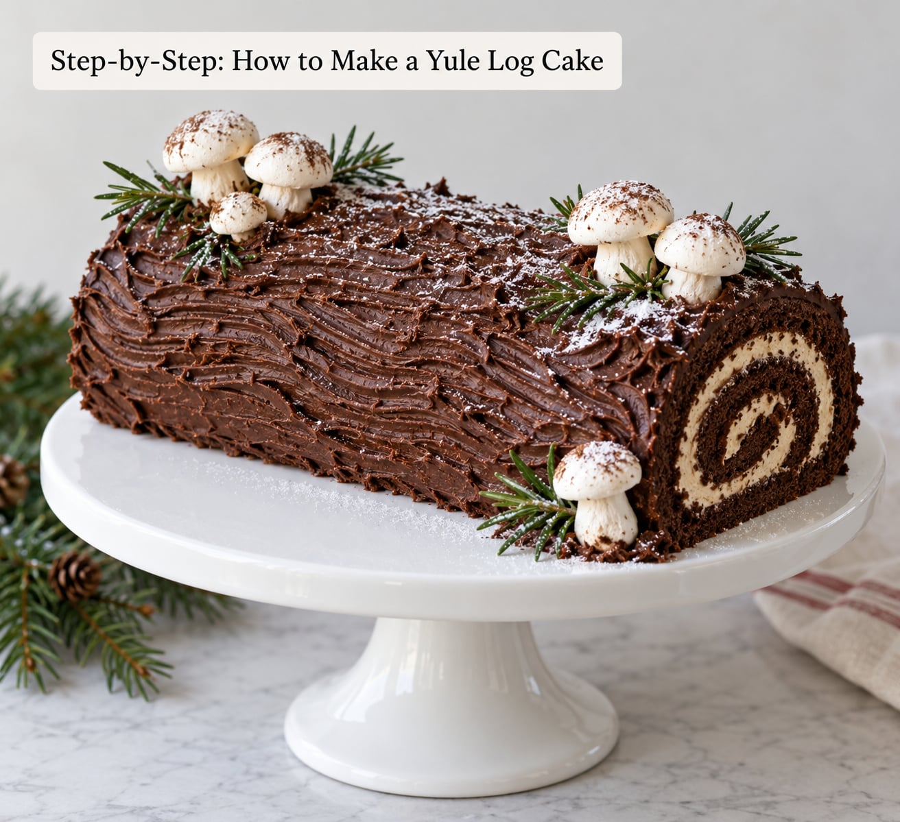 Step-by-Step: How to Make a Yule Log Cake