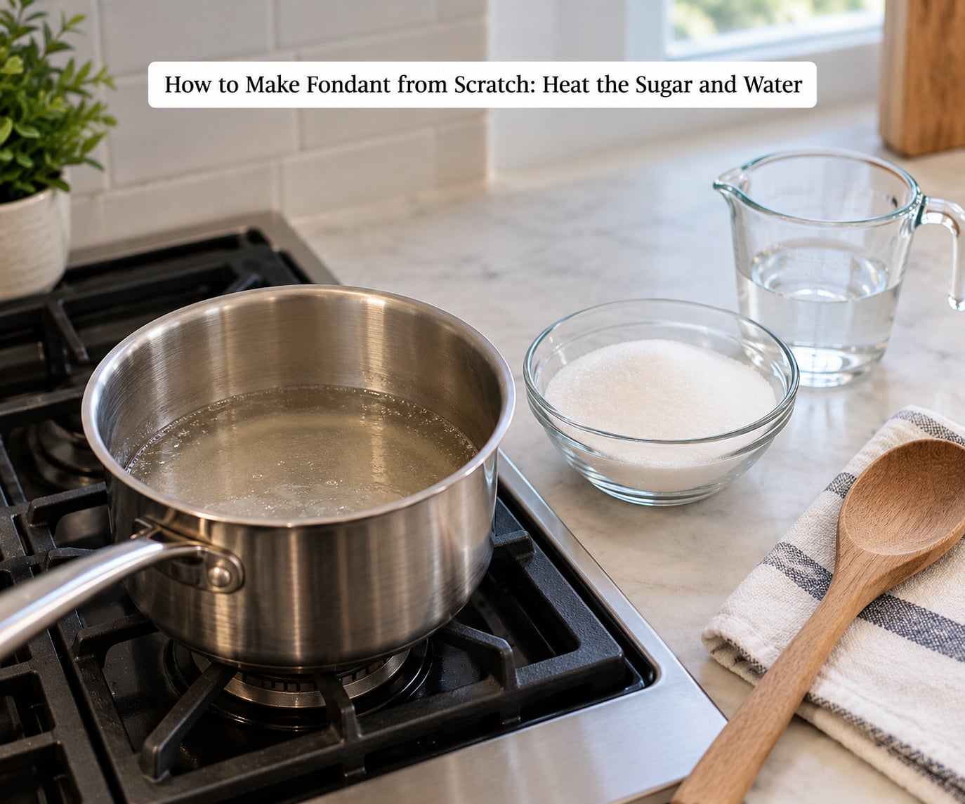 How to Make Fondant from Scratch: Heat the Sugar and Water