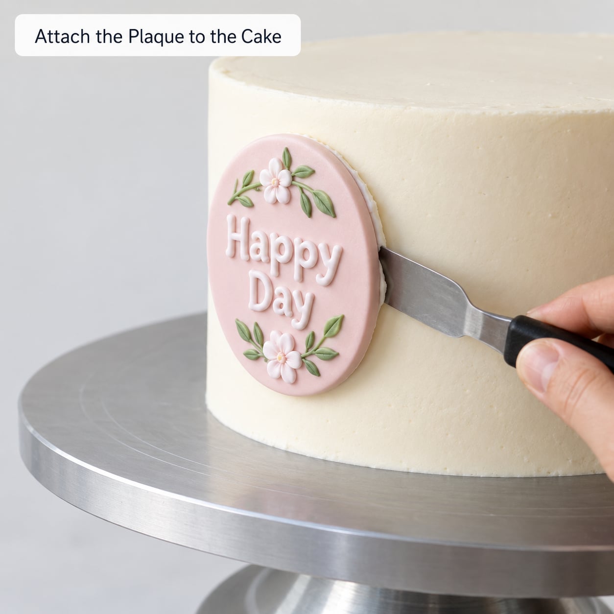 Attach the Plaque to the Cake