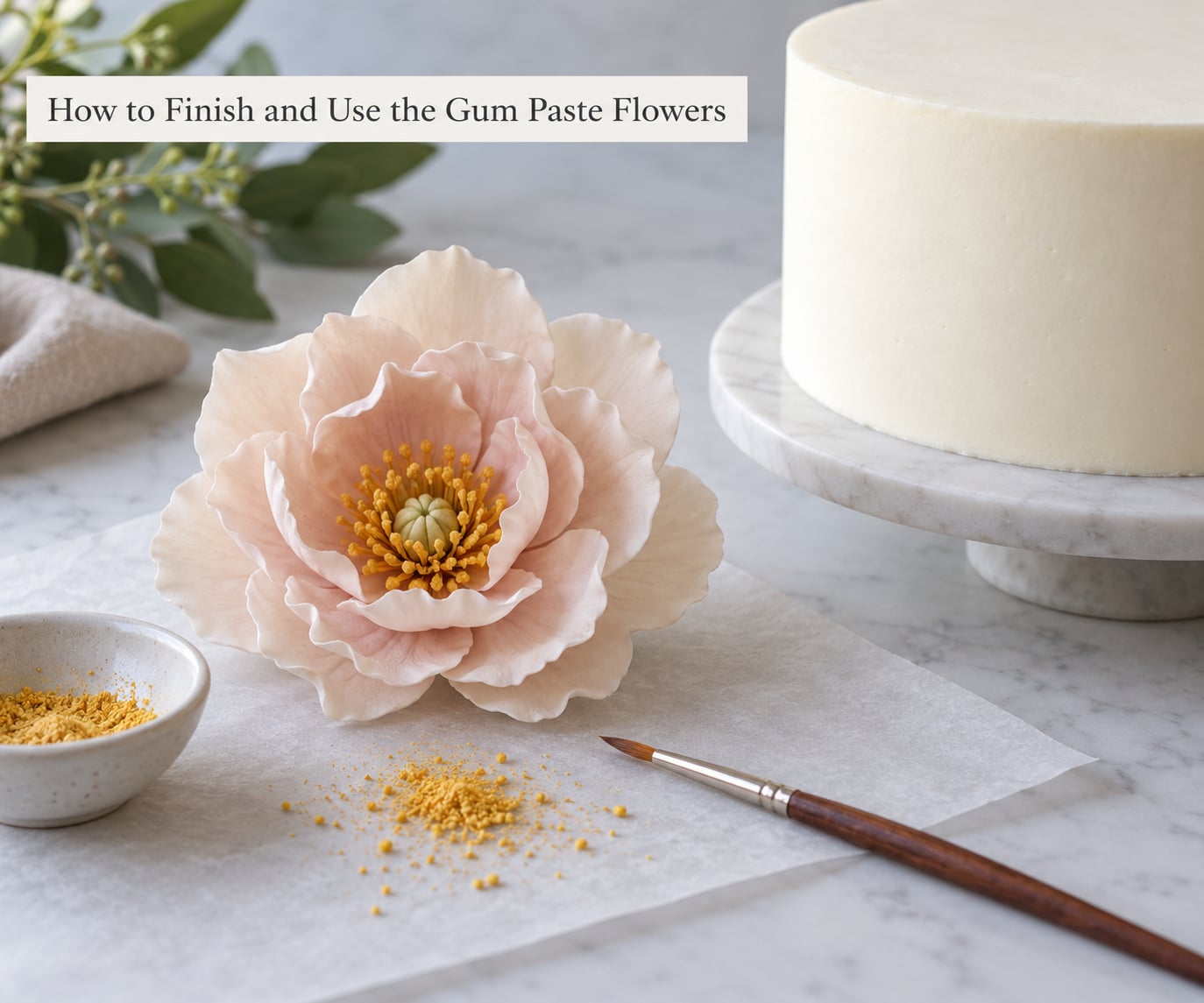 How to Finish and Use the Gum Paste Flowers