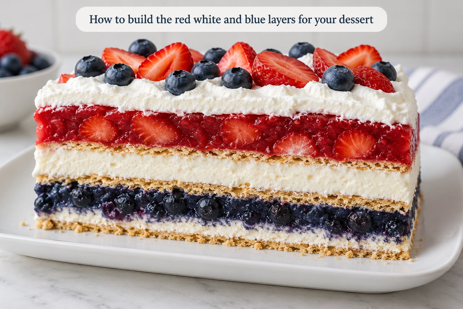 How to build the red white and blue layers for your dessert