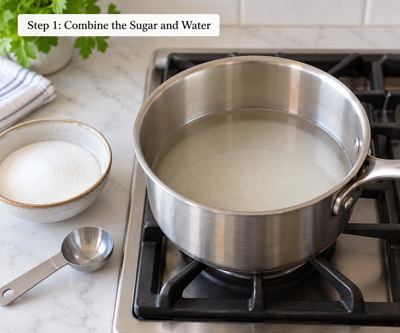 Step 1: Combine the Sugar and Water