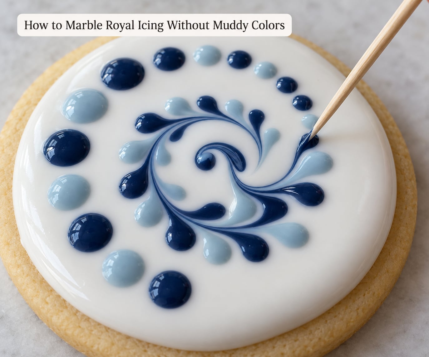 How to Marble Royal Icing Without Muddy Colors