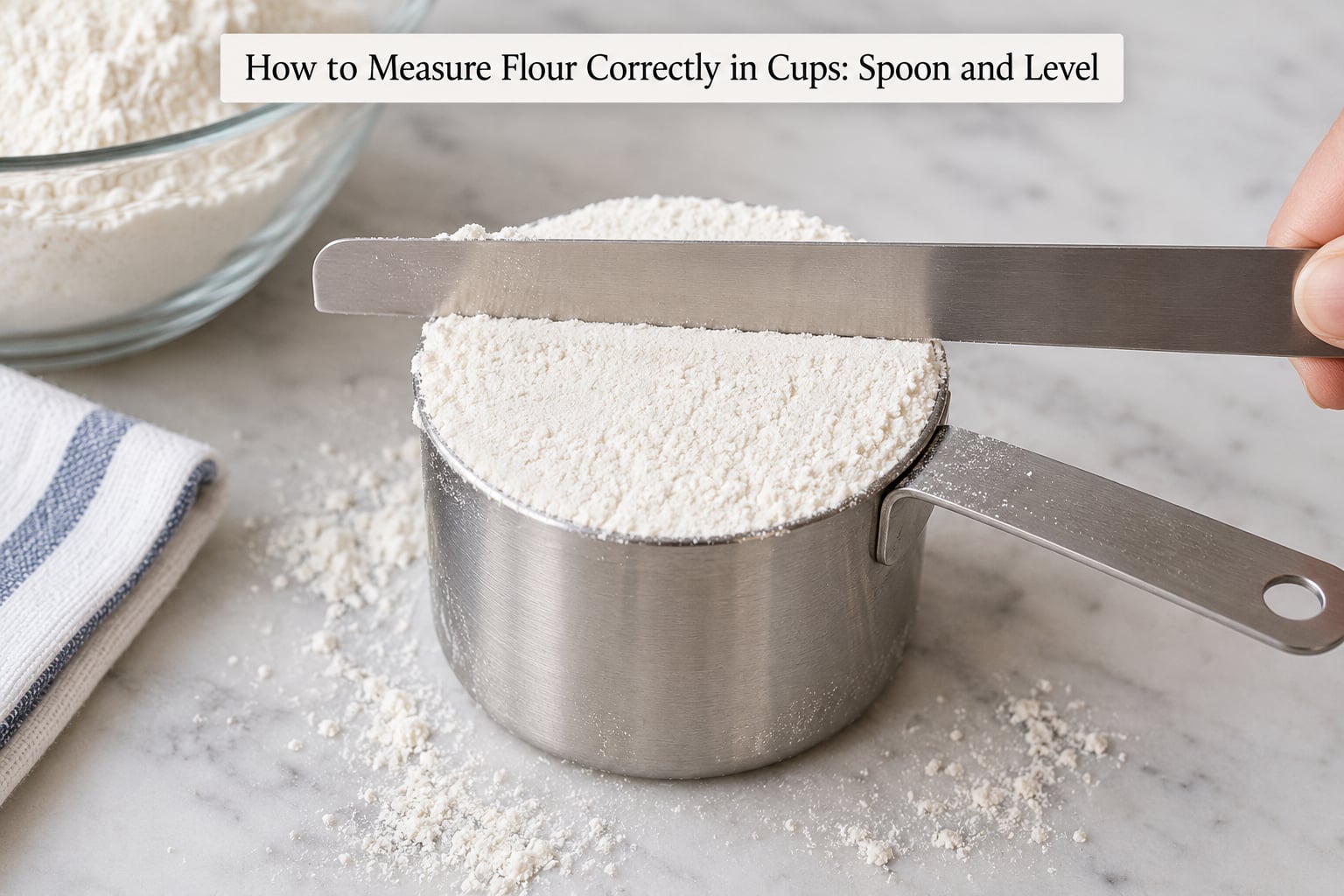 How to Measure Flour Correctly in Cups: Spoon and Level