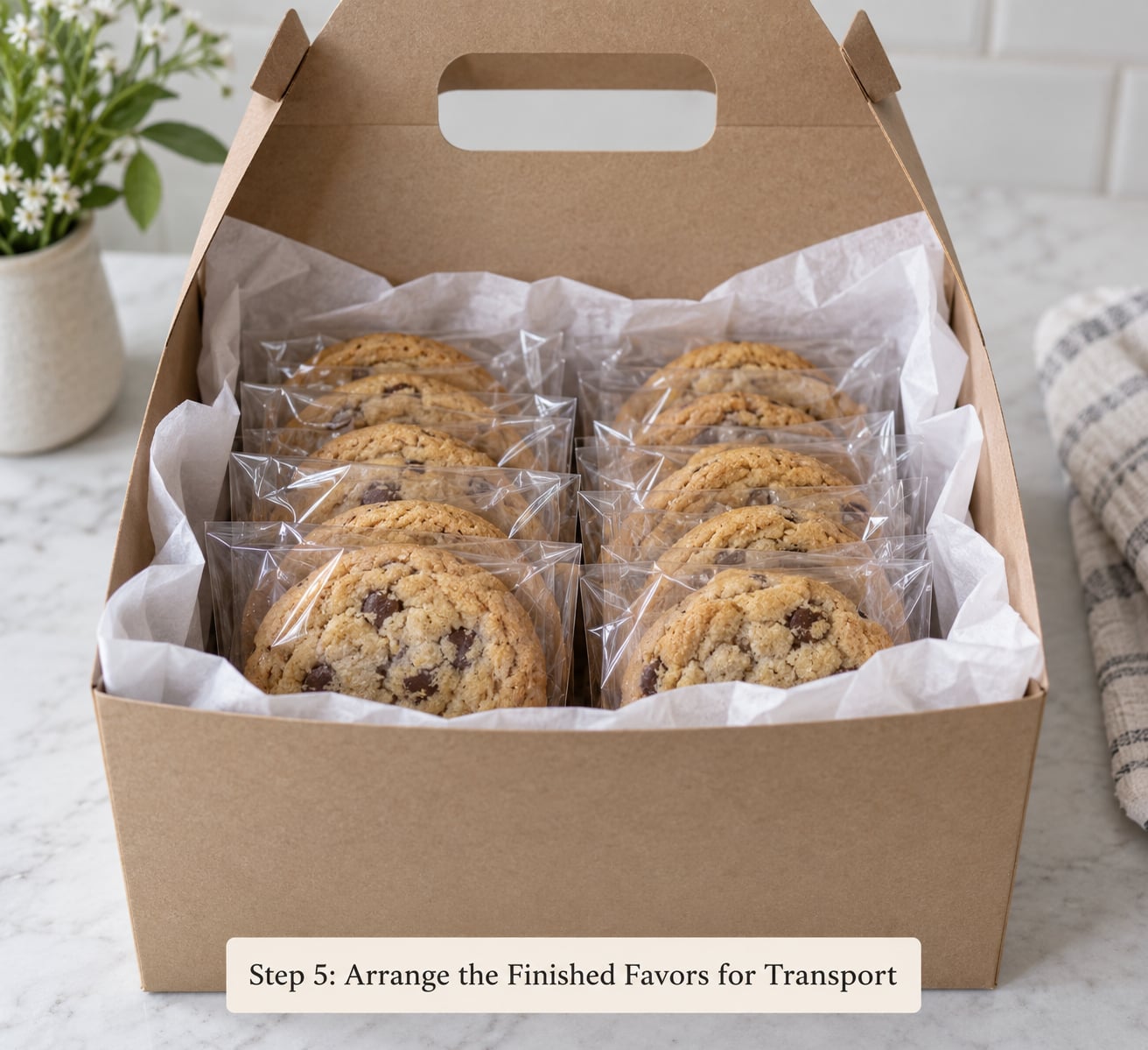 Step 5: Arrange the Finished Favors for Transport