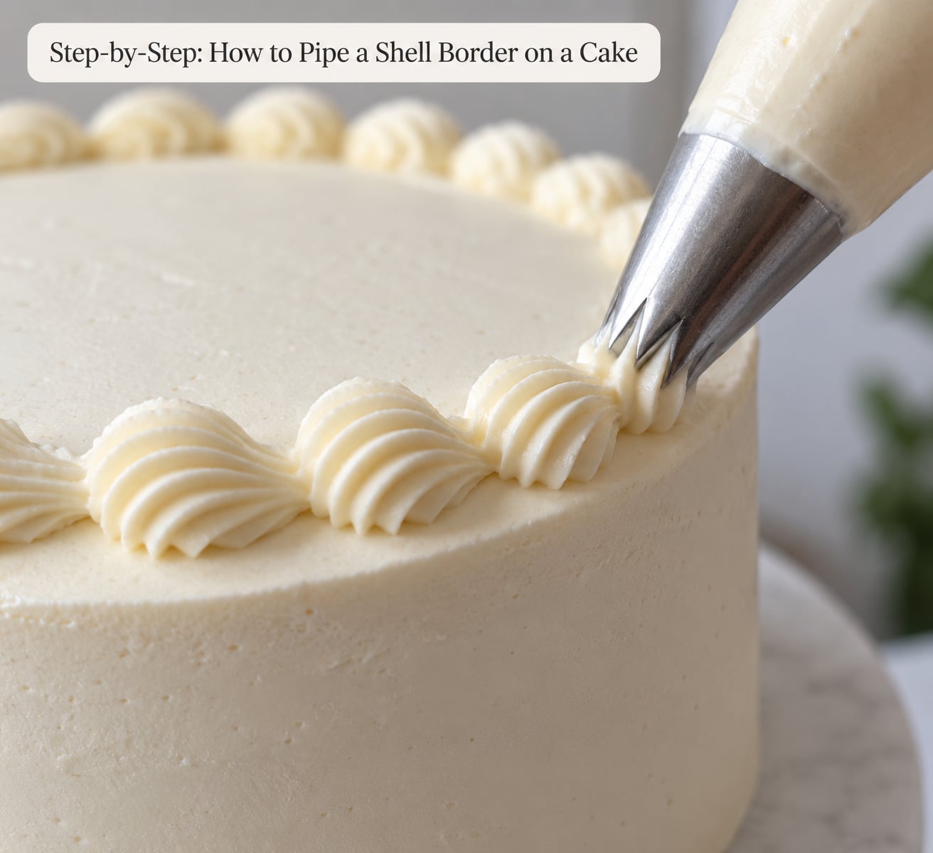 Step-by-Step: How to Pipe a Shell Border on a Cake