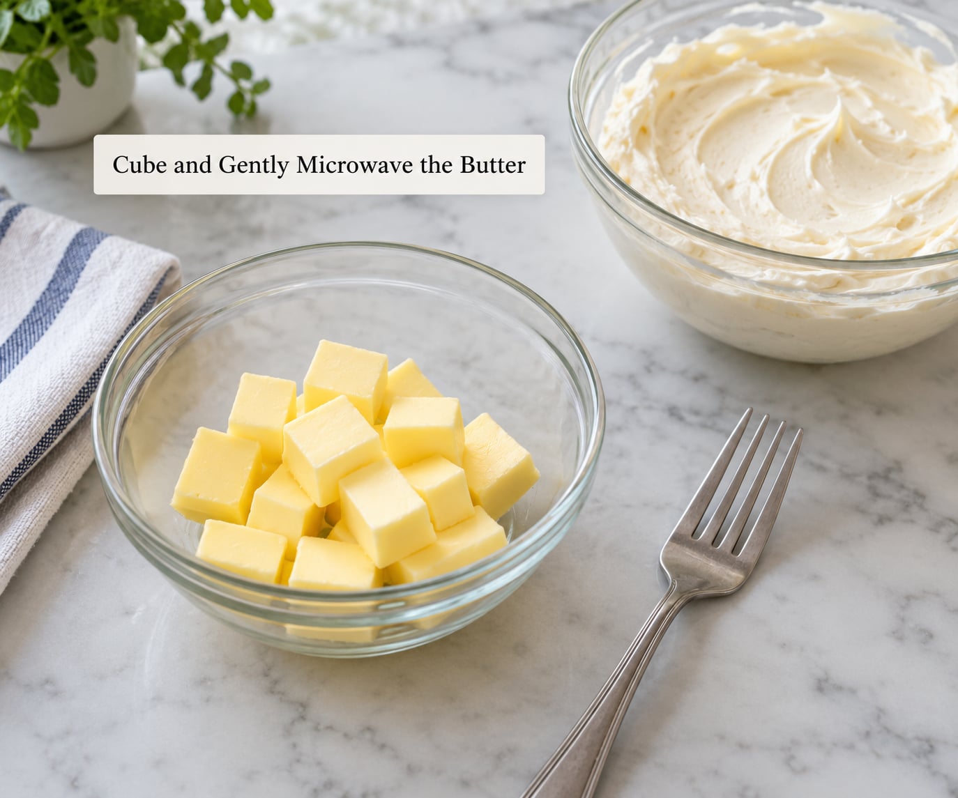 Cube and Gently Microwave the Butter