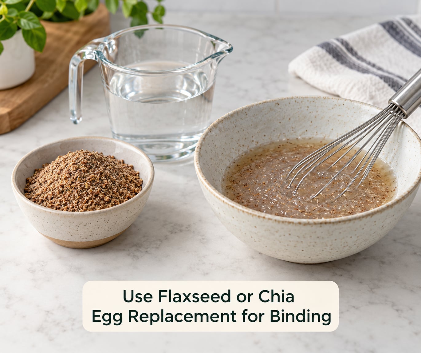 Use Flaxseed or Chia Egg Replacement for Binding