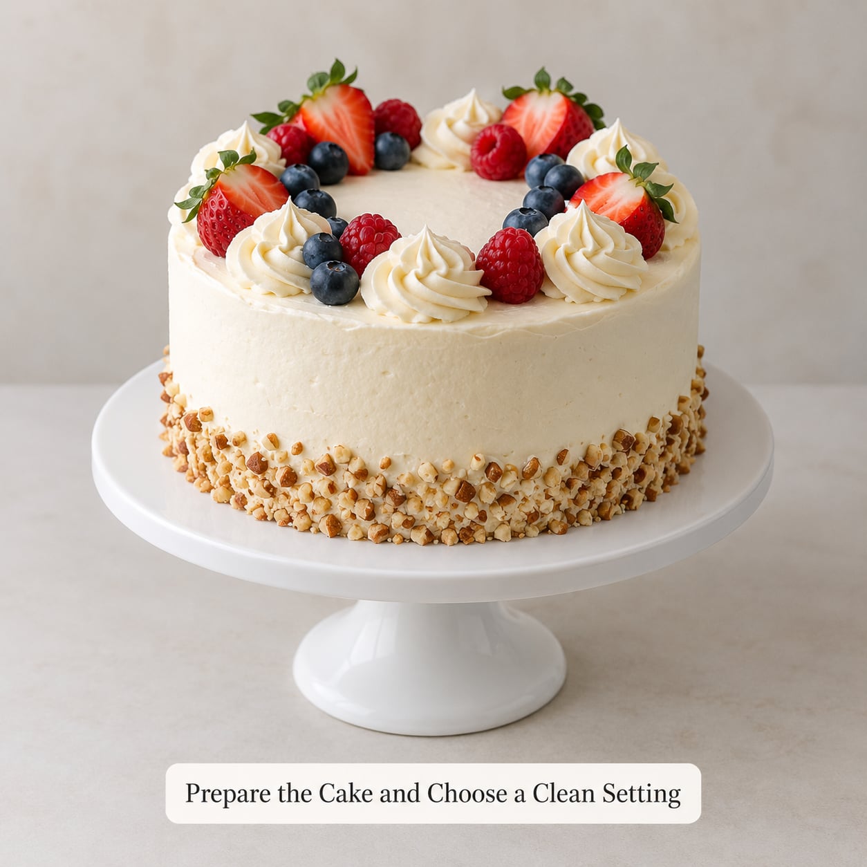 Prepare the Cake and Choose a Clean Setting