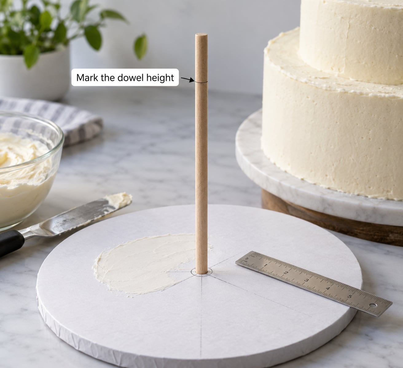 Mark the dowel height