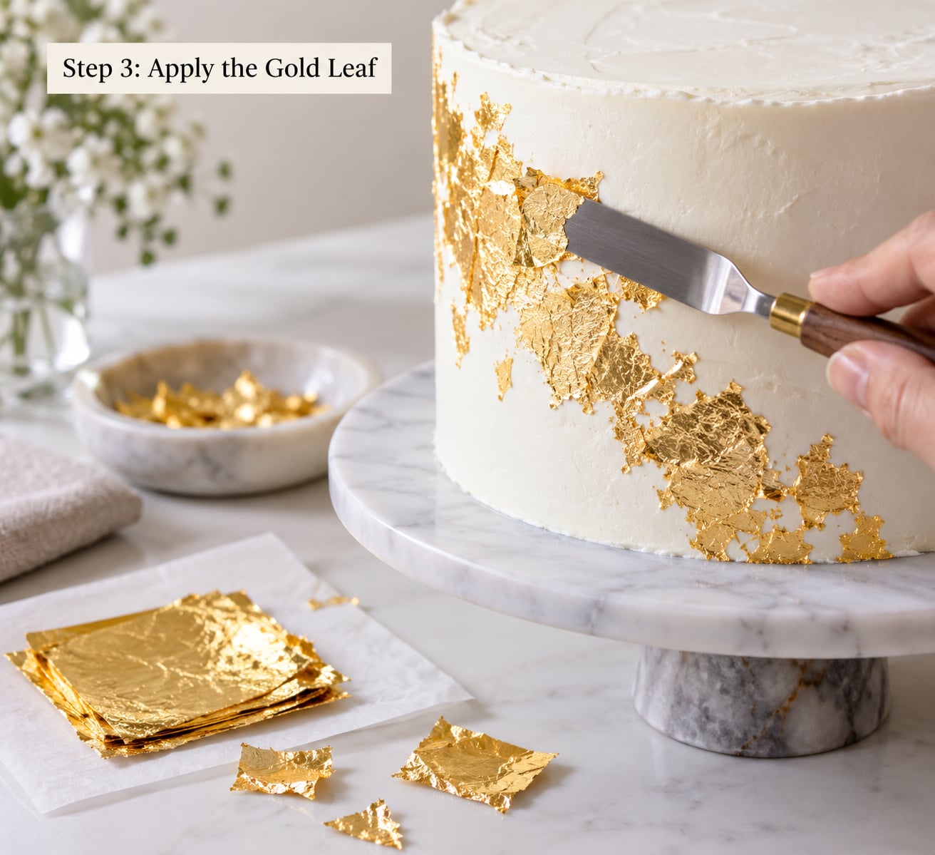 Step 3: Apply the Gold Leaf