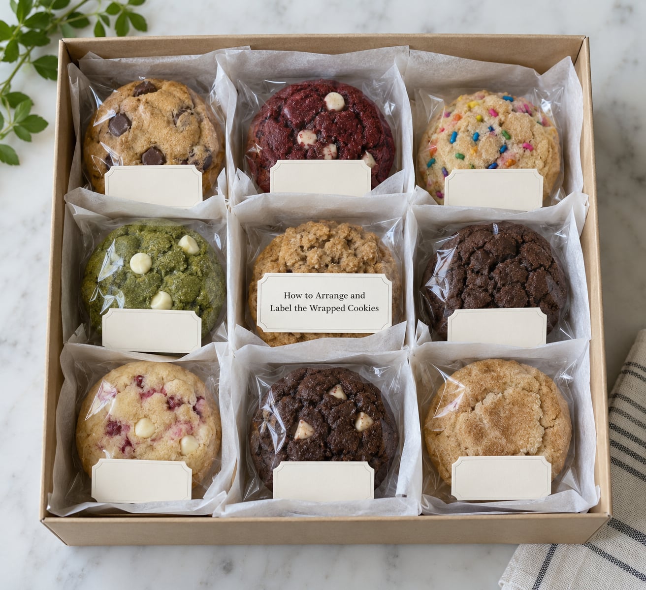 How to Arrange and Label the Wrapped Cookies