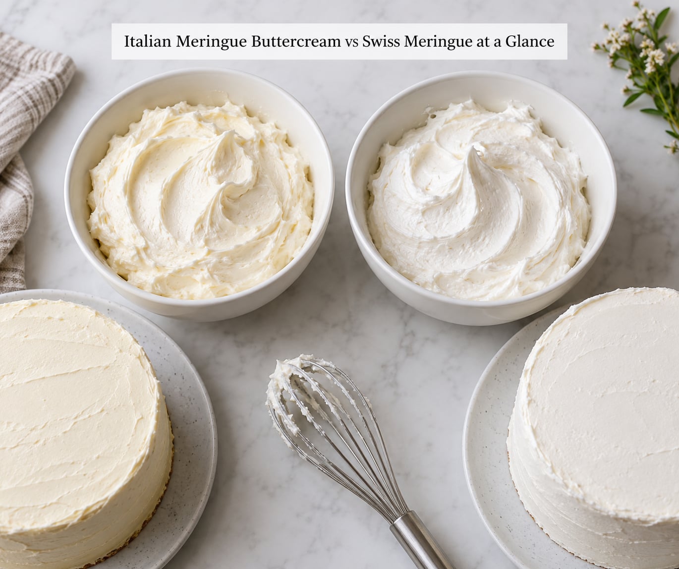 Italian Meringue Buttercream vs Swiss Meringue at a Glance