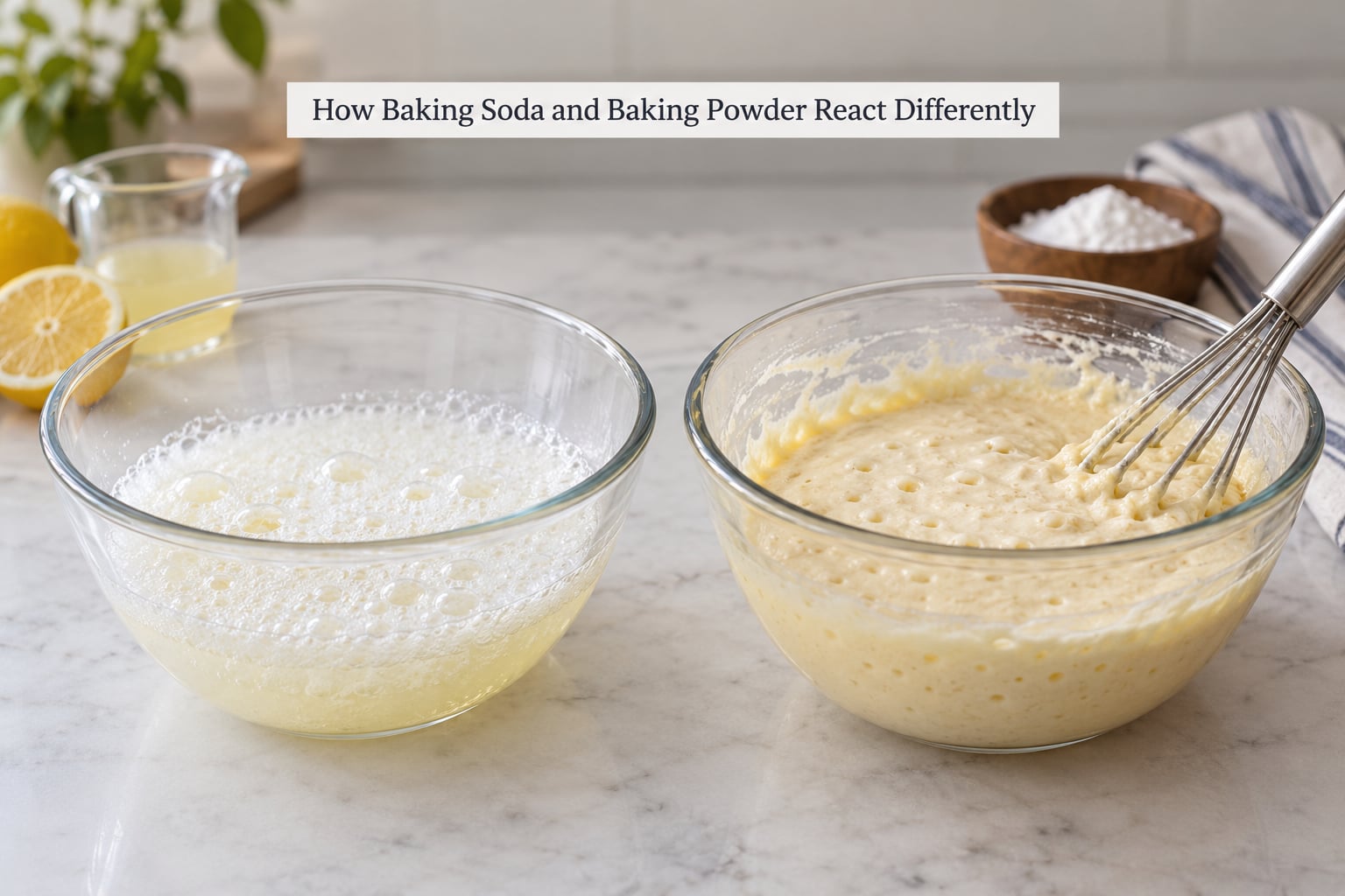 How Baking Soda and Baking Powder React Differently